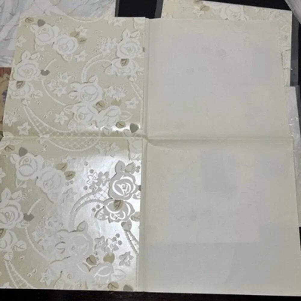Vintage Hallmark & Added Plus ‘93 Gift Wrap Wedding Floral Pearly Shower 6 Packs